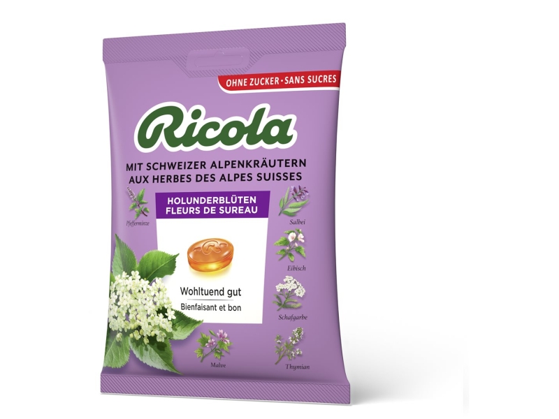 RICOLA fleurs de sureau bonbons sans sucre sachet 125 g