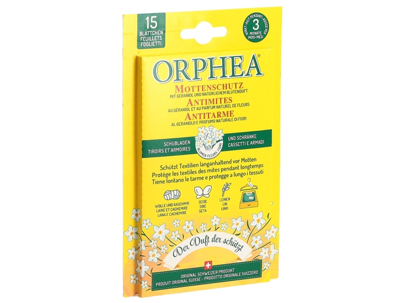 ORPHEA feuilles antimite fleurs 12 + 3 pièces (action)