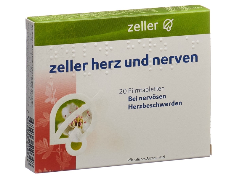 ZELLER coeur et nerfs comprimés pellicules 20 pièces