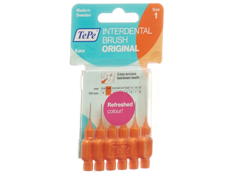 TEPE interdental brush 0.45MM Orange Blister 6 pièces