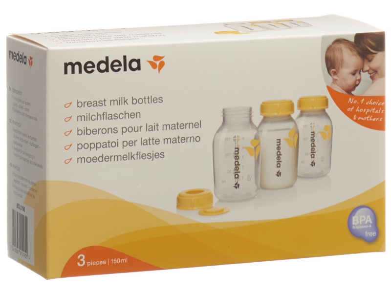 MEDELA biberon recueil 150ml couvercle et empièce 3 pièces