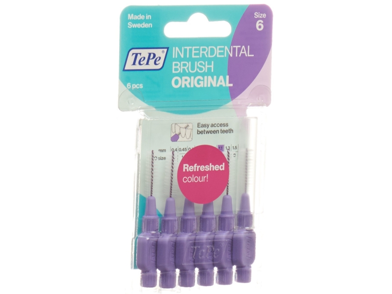 TEPE brosse interdentaire 1.1mm violet blister 6 pièces