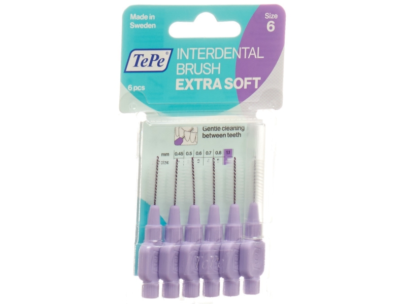 TEPE brosse interdentaire 1.1mm x-soft violet blister 6 pièces