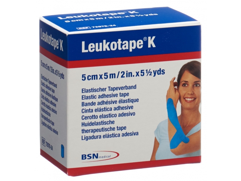 LEUKOTAPE K bande adhésive 5m x 5cm bleu clair 1 pièce