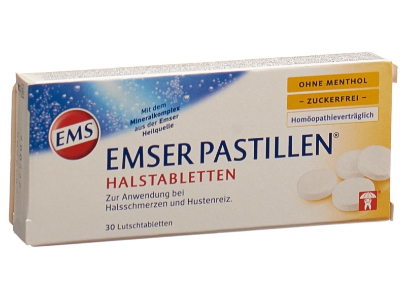 EMSER pastilles sans sucre sans menthol 30 pièces