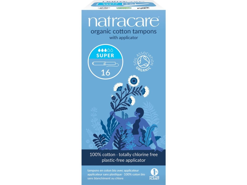 NATRACARE Tampons bio avec applicateur – super 16 Pièces