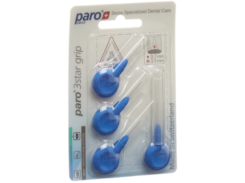 PARO 3star-Grip 3.5mm x-fin bleu cylin 4 pièces