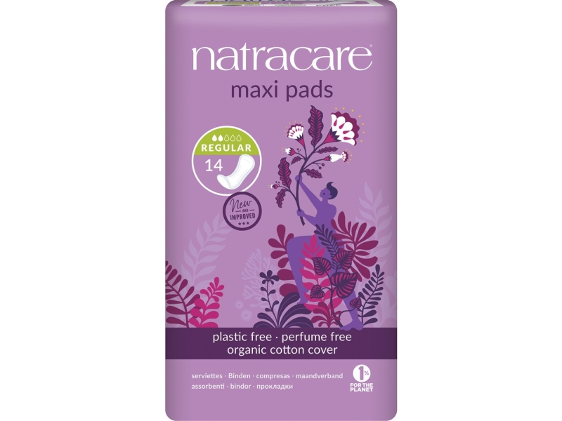 NATRACARE Serviettes naturelles maxi regular 14 Pièces