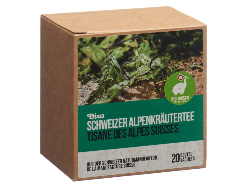 DIXA tisane des alpes suisse bio sachets pyramide boîte 20 pièces