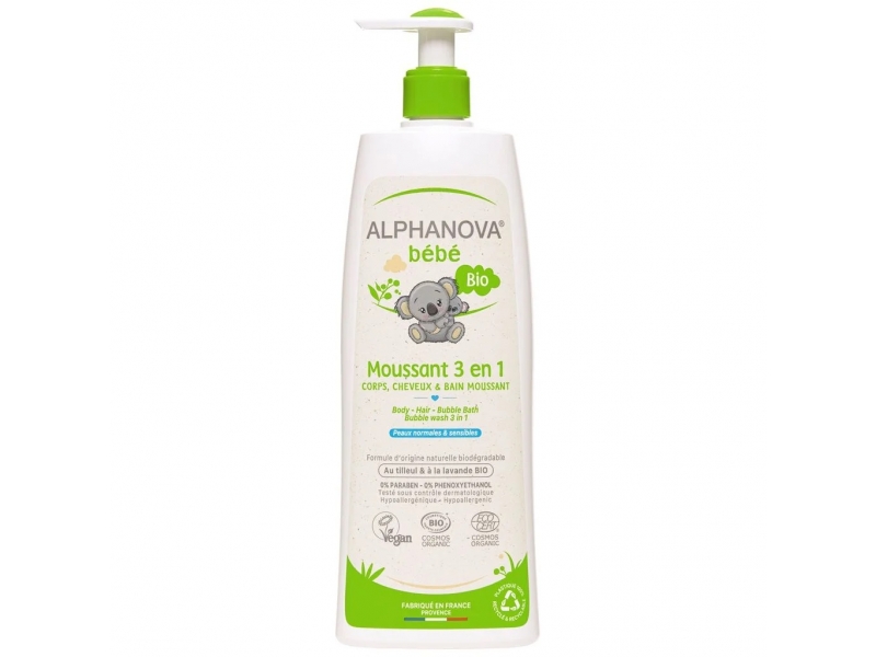 ALPHANOVA BÉBÉ Moussant 3 en 1 Bio 500 ml