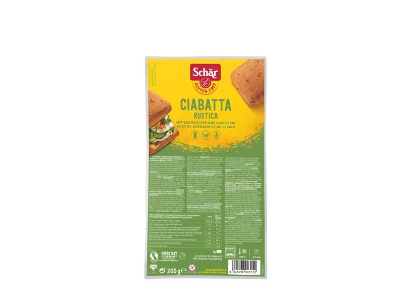 SCHÄR ciabatta rustica sans gluten 4 x 50 g