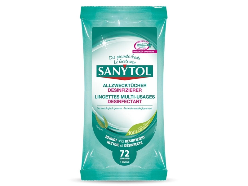 SANYTOL lingettes multi-usages désinfectant 72 pièces