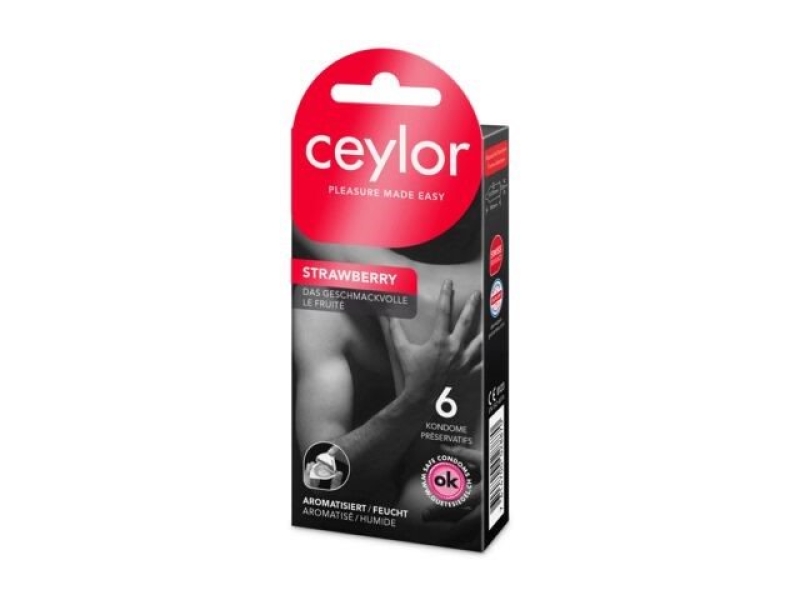 CEYLOR Strawberry Préservatif, 6 Pièces