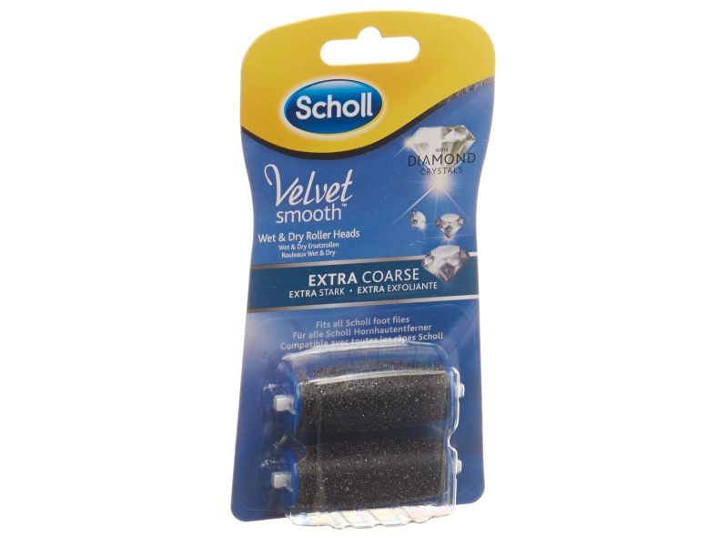 SCHOLL Velvet Smooth Pedi rouleau ext exfoliant Diamond 2 pièces