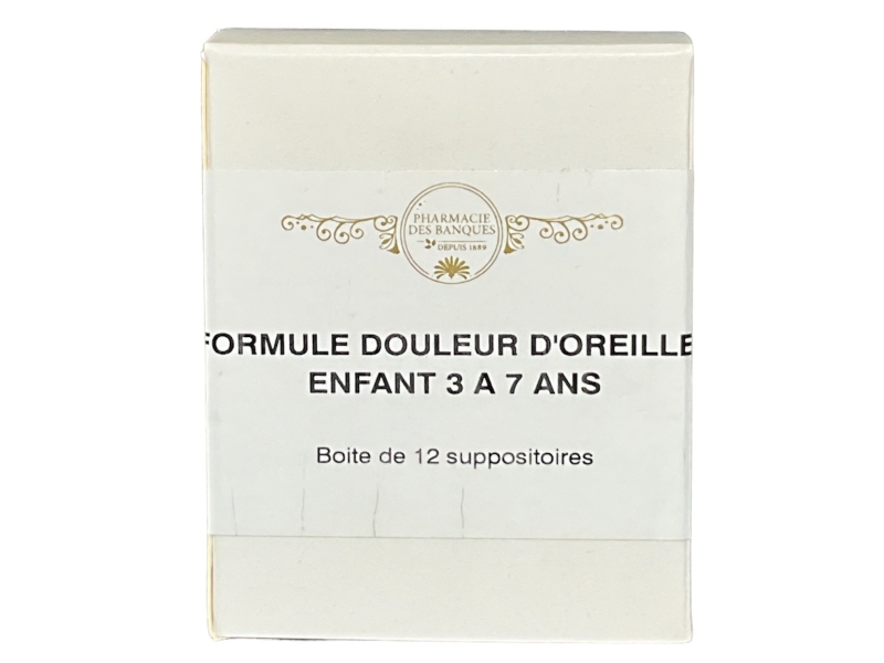 Formule douleur d'oreilles enfant de trois à sept ans 12 pièces