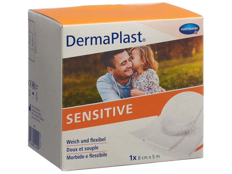 DERMAPLAST Sensitive pansements rapid 8cm x 5m rouleau