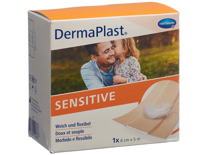 DERMAPLAST Sensitive pansements rapid 6cm x 5m rouleau