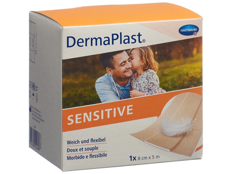 DERMAPLAST Sensitive pansements rapid 8cm x 5m rouleau