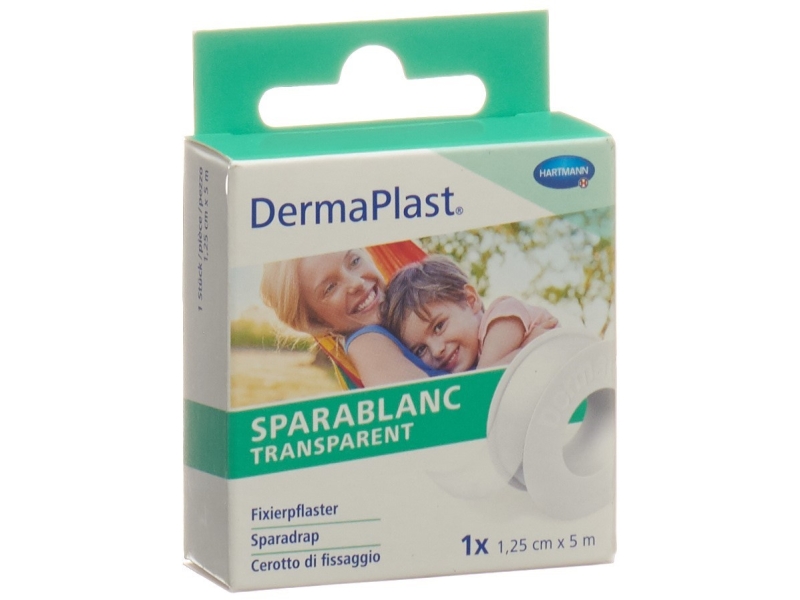 DERMAPLAST sparablanc transparent 1.25cm x 5m blanc