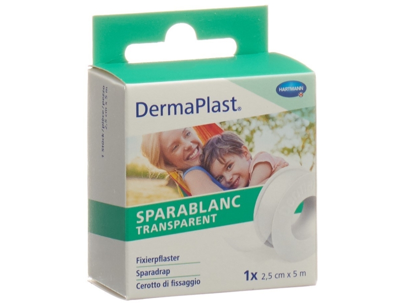 DERMAPLAST sparablanc transparent 2.5cm x 5m blanc