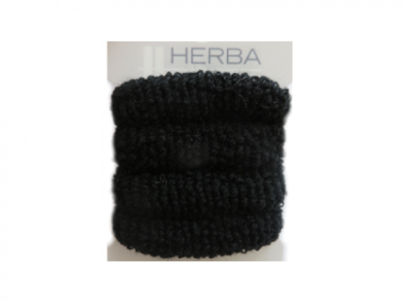 HERBA élastique 4cm frottée noir 4 pièces