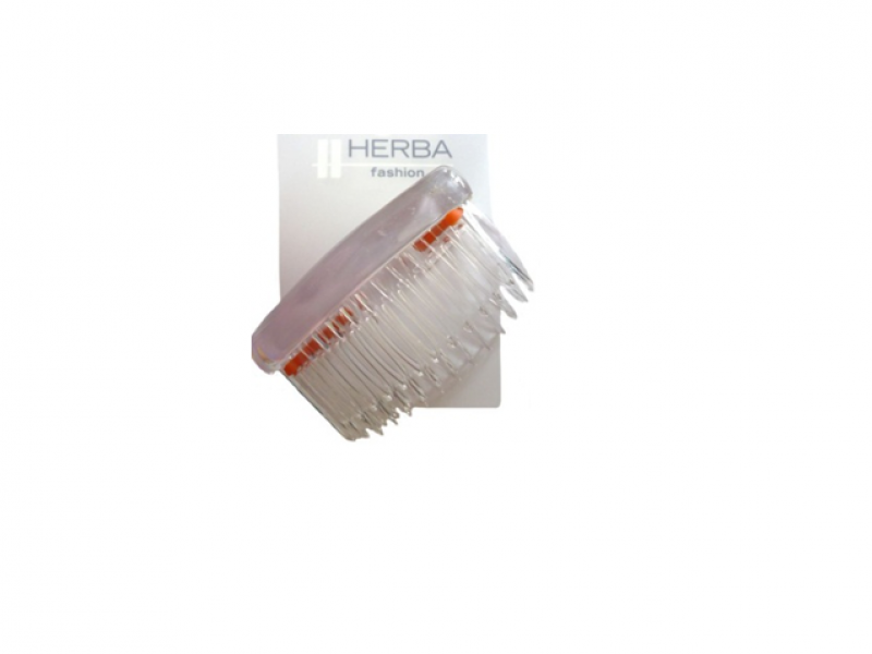 HERBA peigne côté 7.4cm cristal 2 pièces