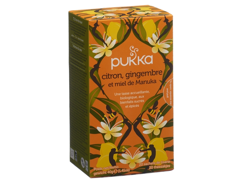 PUKKA Citron Gingembre & Miel Manu Thé bio sachet 20 pièces