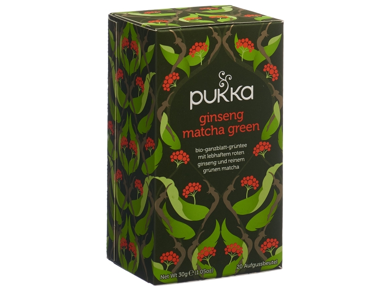 PUKKA thé vert Matcha Ginseng Thé Bio sachet 20 pièces