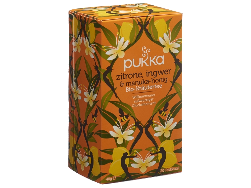 PUKKA Citrone Gingembre&Miel de Manuka Thé Bio sachet 20 pièces